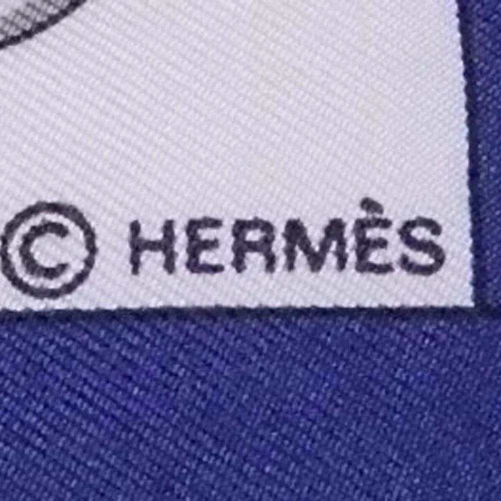 Auth HERMES Carre 90 Cliquetis Scarf Blue/Multicolor 100% Silk - Picture 11 of 12